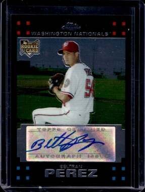 2007 Topps Chrome Beltran Perez Rookie Autograph #351 Baseball Card